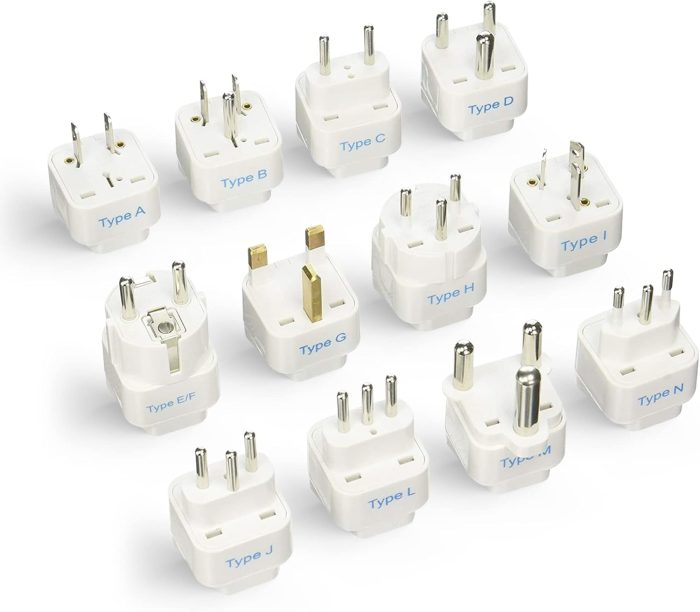Ceptics Travel Adapter with Types A-M Plugs, Travel Plug Adapter Set Compatible with Power Sockets in All Continents, Compact World International Plug Adaptor Kit, Set of 12,GP-12PK - Image 9