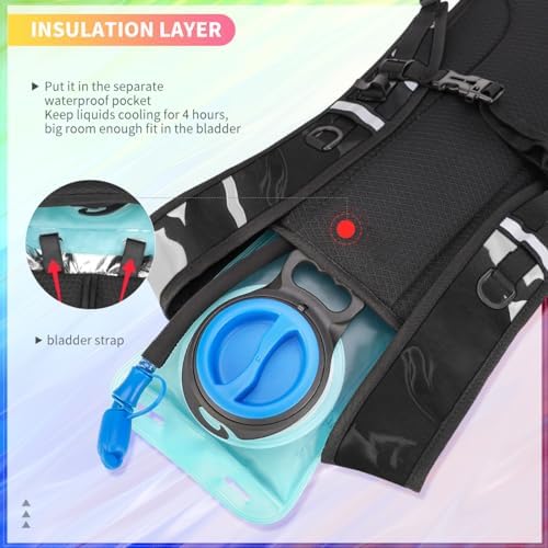 Hydration Backpack, Water Backpack with 2L Hydration Bladder, Rave Backpack Hydration Pack, Festival Essential for Raves, Hiking, Cycling, Climbing, Running, Outdoor, Camping and More - Image 5