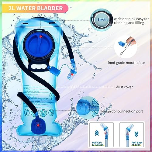Hydration Backpack, Water Backpack with 2L Hydration Bladder, Rave Backpack Hydration Pack, Festival Essential for Raves, Hiking, Cycling, Climbing, Running, Outdoor, Camping and More - Image 6