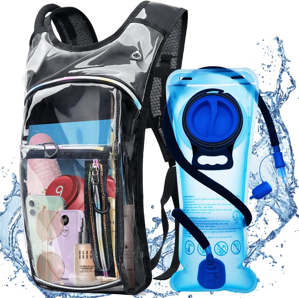 Hydration Backpack, Water Backpack with 2L Hydration Bladder, Rave Backpack Hydration Pack, Festival Essential for Raves, Hiking, Cycling, Climbing, Running, Outdoor, Camping and More - Image 9